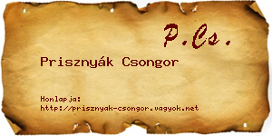 Prisznyák Csongor névjegykártya