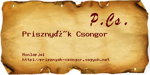 Prisznyák Csongor névjegykártya